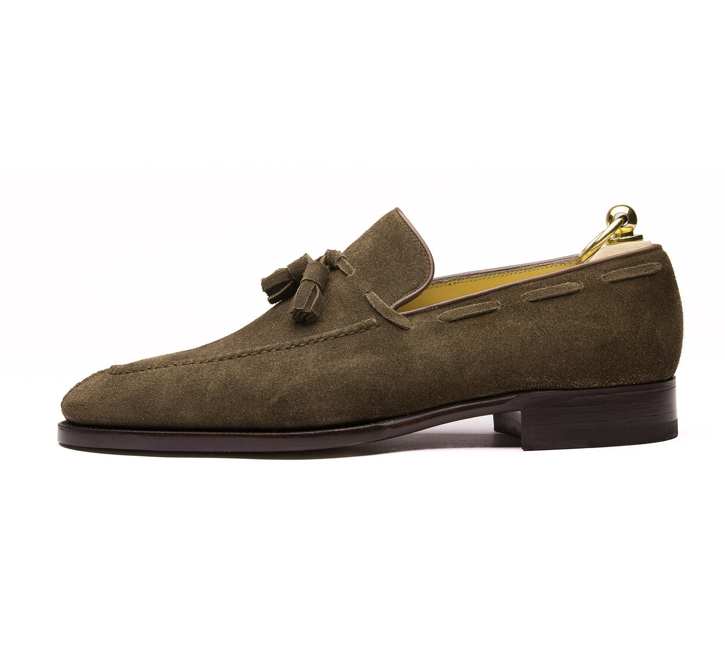 Stefano Bemer Style 1210 Loafer - Olive Bal Suede - Side View