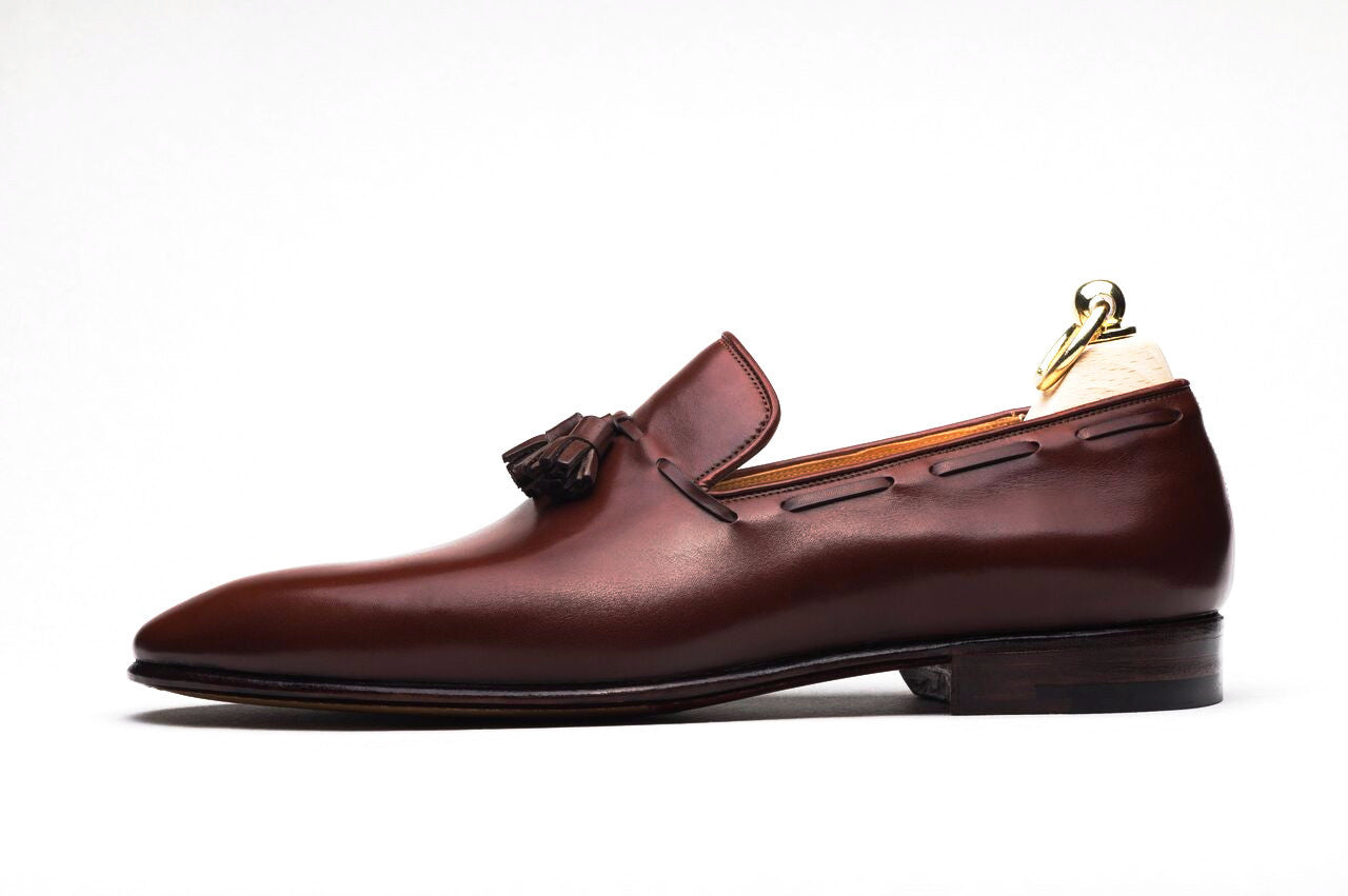 Stefano Bemer Style 1216 Loafer - Burgundy Calf - Side View