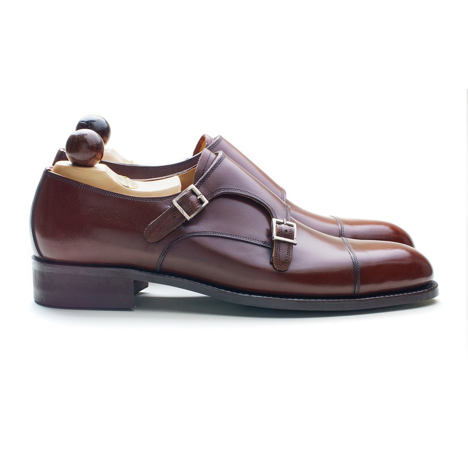Vass Shoes Style 1064 Monk Dark Cognac Calf - Side View
