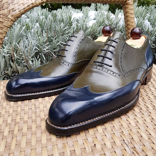 Austerity Oxford - Blue Calf / Green Calf