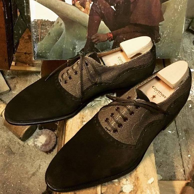 Corthay Wilfrid - Dark Brown Suede / Canvas – Mehra display picture 2